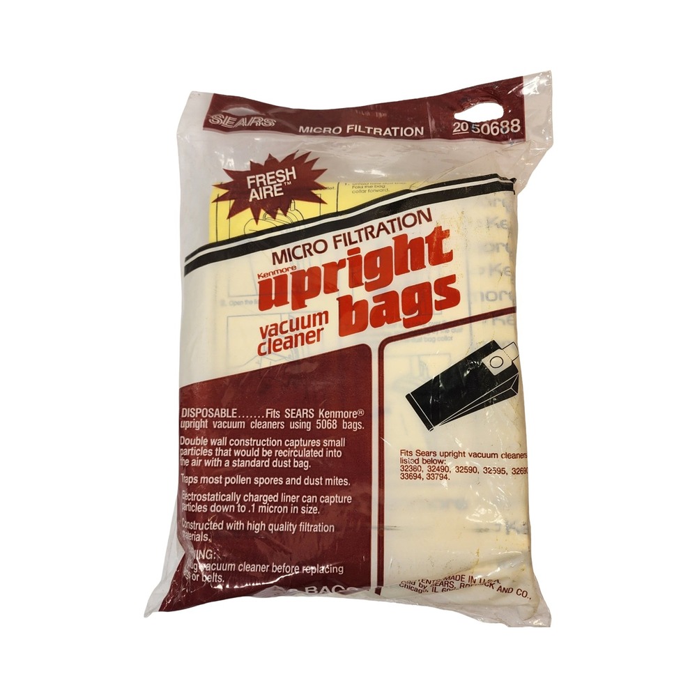 Sears Kenmore Micro Filtration Upright‎ Vacuum Cleaner Bags 50688 Fresh Aire 8